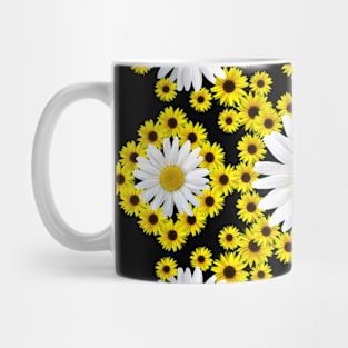 sunflower daisy pattern floral sunflowers daisies bloom blossoms Mug